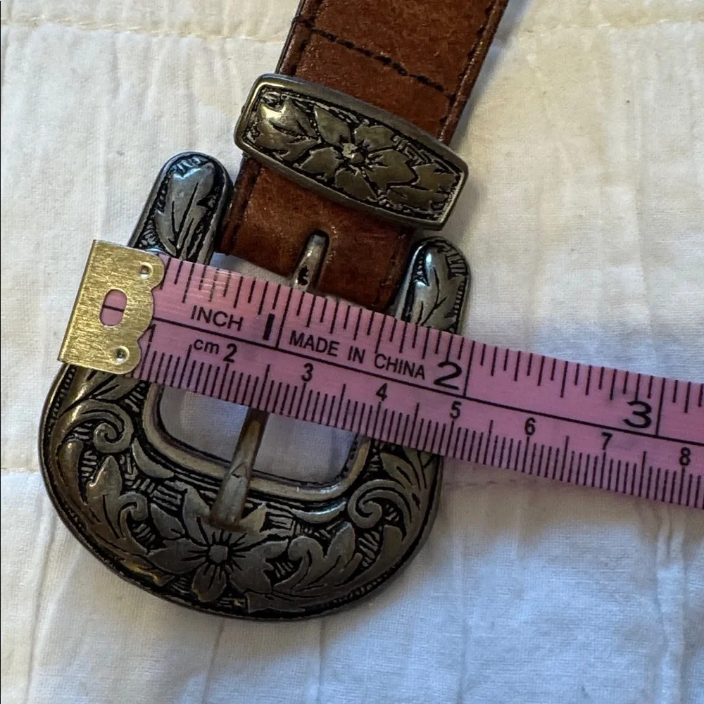 Unbranded Leather Braided Belt Silver Metal Buckle Rodeo, Western‎